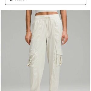 Lululemon Cream Joggers with Relaxed Fit and Elastic Waistband